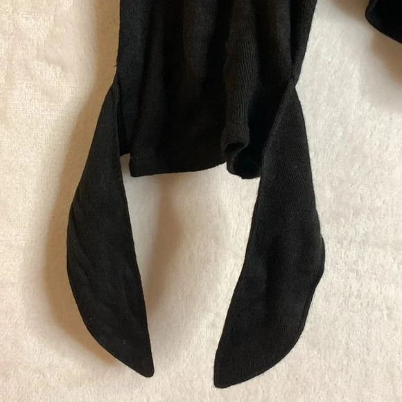 Platinum by Dorothy Schoelen Black Rayon Turtleneck top with wrist ties Small - Picture 5 of 12